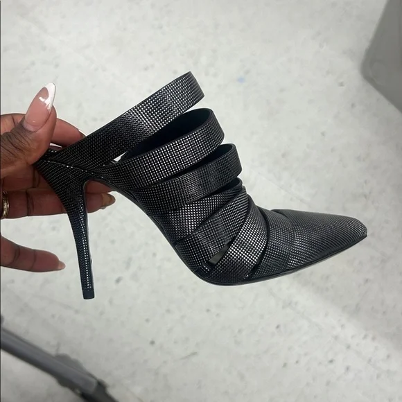 Alexander Wang Black and Silver Mules - Picture 6 of 6
